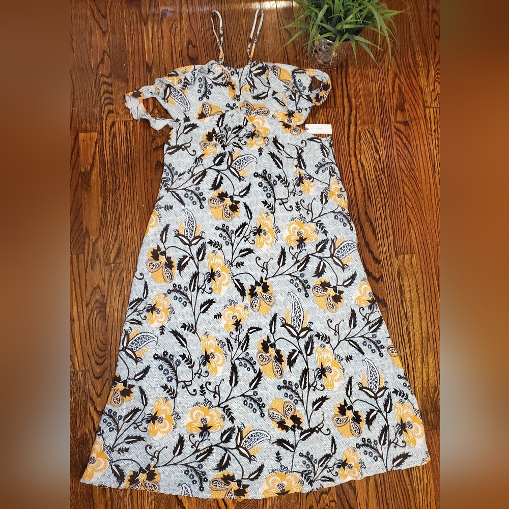 Anthropologie NWT Halter Slim Linen Floral Mini Dress A:17 - Picture 6 of 16